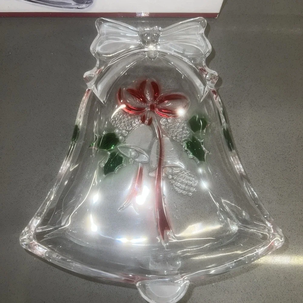 Celebrations by Mikasa Holiday Bells Clear Glass Bell Candy Dish